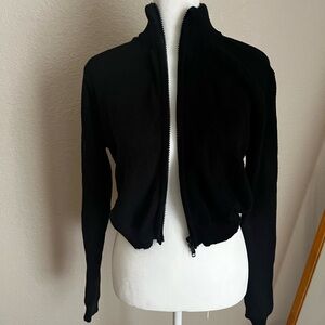 🖤Brandy Melville🖤 Black Knit Full Zip Sweater